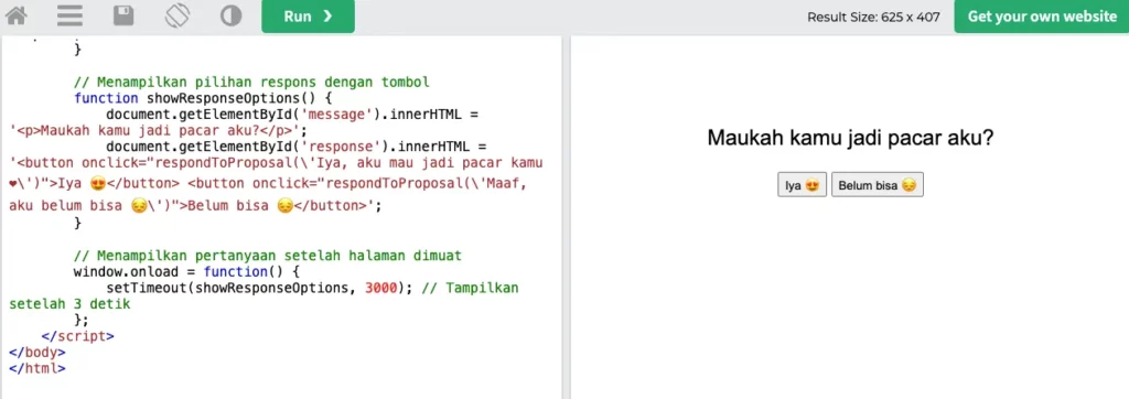 script html bucin nembak